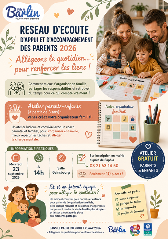 Affiche : Atelier parents / enfants