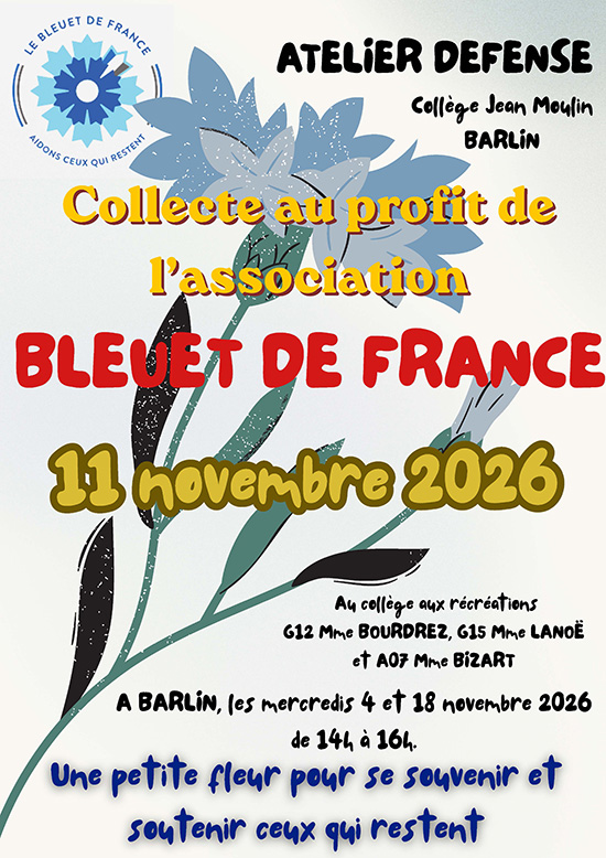 Affiche : Collecte au profit de l’association Bleuet de France